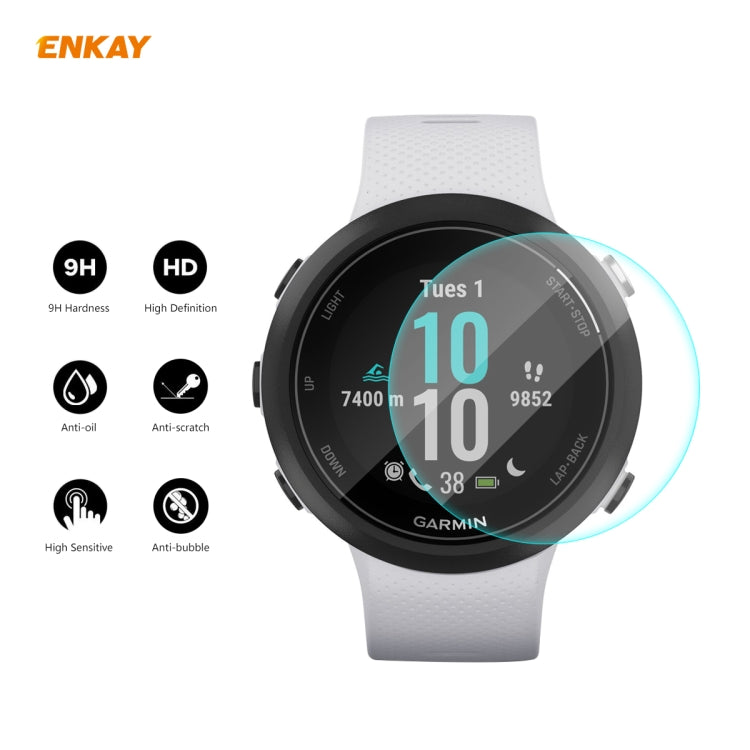 For Garmin Swim 2 ENKAY Hat-Prince 0.2mm 9H 2.15D Curved Edge Tempered Glass Screen Protector  Watch Film - Screen Protector by ENKAY | Online Shopping UK | buy2fix