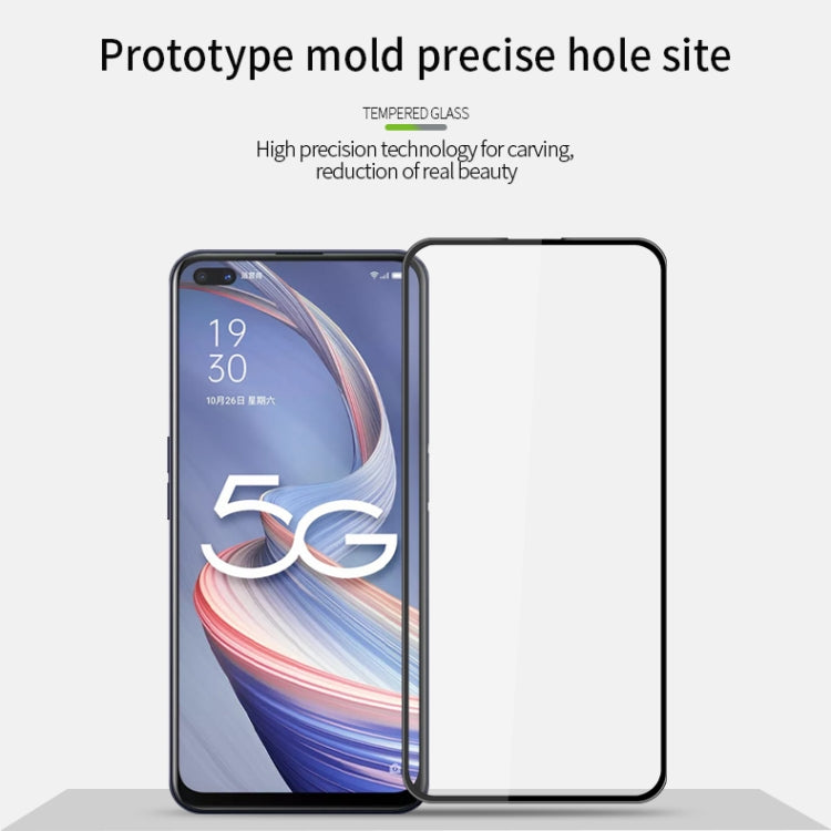 For OPPO A92S PINWUYO 9H 3D Curved Full Screen Explosion-proof Tempered Glass Film(Black) - OPPO Tempered Glass by PINWUYO | Online Shopping UK | buy2fix