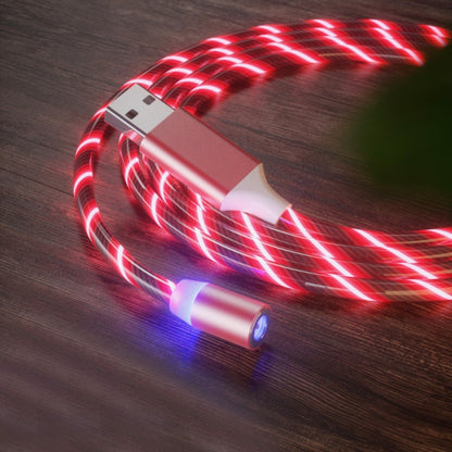 USB to Micro USB Magnetic Suction Colorful Streamer Mobile Phone Charging Cable, Length: 1m(Red Light) - Mobile Accessories by buy2fix | Online Shopping UK | buy2fix