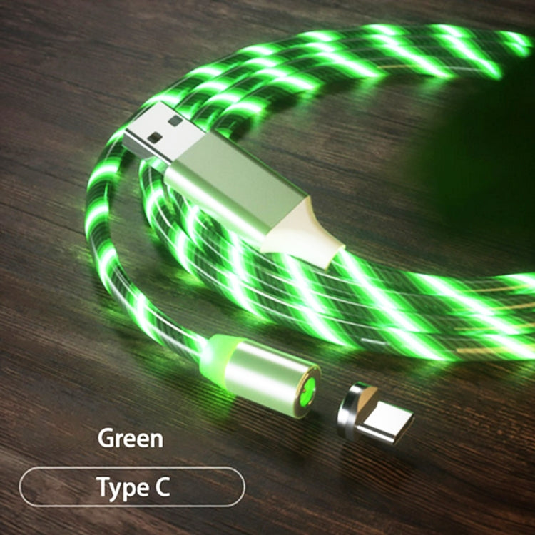 USB to Type-C / USB-C Magnetic Suction Colorful Streamer Mobile Phone Charging  Cable, Length: 1m(Green Light) - Mobile Accessories by buy2fix | Online Shopping UK | buy2fix