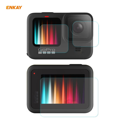 For GoPro HERO9 ENKAY Hat-Prince 3 in 1 0.2mm 9H 2.15D Protective Camera Lens and Screen Tempered Glass Film - DJI & GoPro Accessories by ENKAY | Online Shopping UK | buy2fix