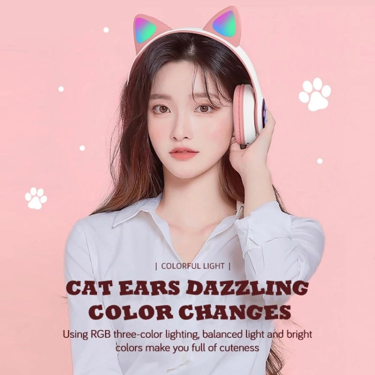 T&G TN-28 3.5mm Bluetooth 5.0 Dual Connection RGB Cat Ear Bass Stereo Noise-cancelling Headphones Support TF Card With Mic(Green) - Headset & Headphone by T&G | Online Shopping UK | buy2fix