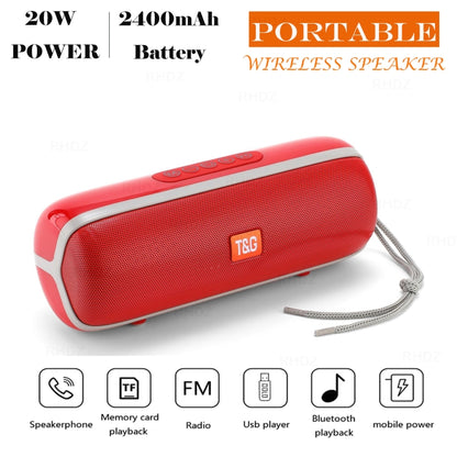 T&G TG183 TWS Mini Wireless Bluetooth Speaker, Supports AUX / USB 2.0 / FM / 32GB TF Card or Micro SD Card(Red) - Mini Speaker by T&G | Online Shopping UK | buy2fix