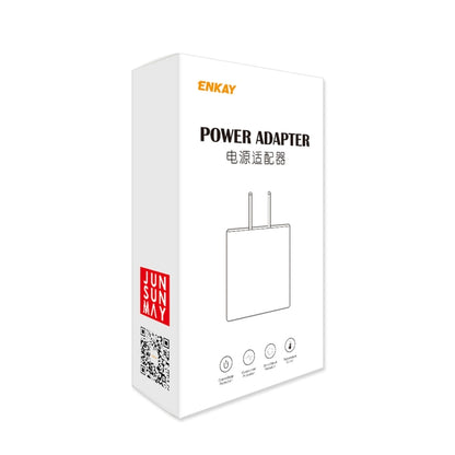 ENKAY Hat-Prince U033 18W 3A PD + QC3.0 Dual USB Fast Charging Power Adapter US Plug Portable Travel Charger With 1m 3A 8 Pin Cable - Mobile Accessories by ENKAY | Online Shopping UK | buy2fix