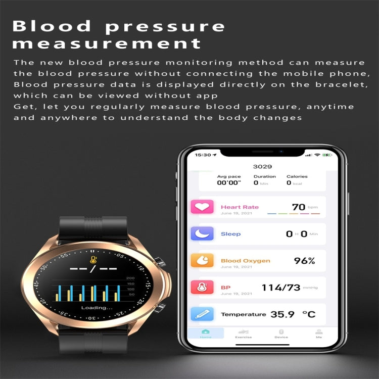 DW95 1.28 inch Color Screen Smart Watch, IP67 Waterproof,Silicone Watchband,Support Bluetooth Call/Heart Rate Monitoring/Blood Pressure Monitoring/Blood Oxygen Monitoring/Sleep Monitoring(Gold) - Smart Wear by buy2fix | Online Shopping UK | buy2fix