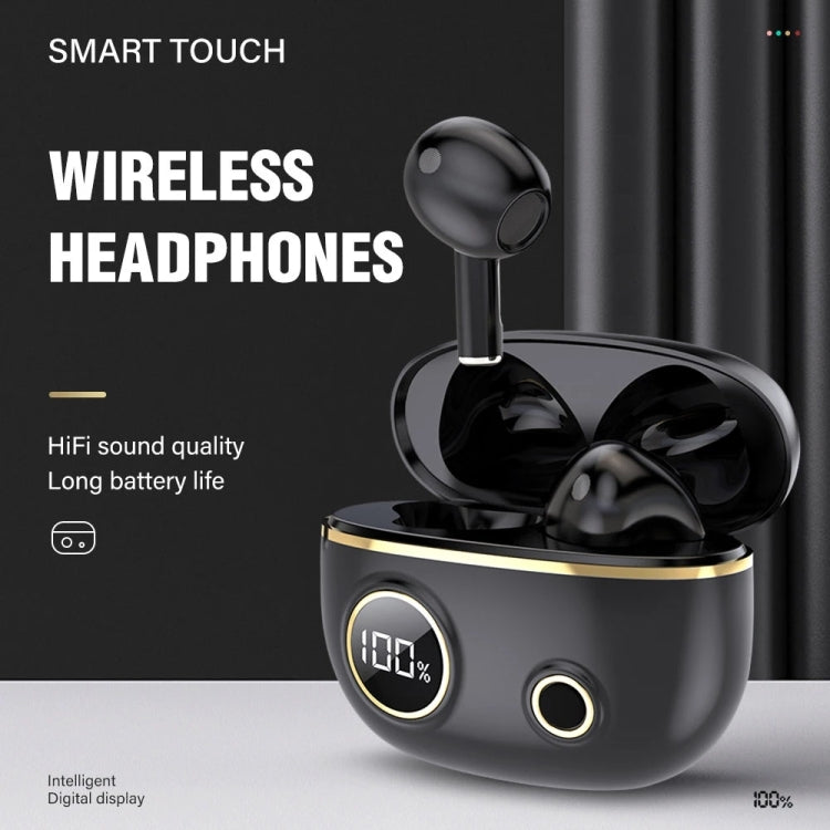 PRO100 TWS Bluetooth 5.2 Noise Canceling Waterproof Earphones 9D Stereo Sports Headphone with Charging Case(Black) - Bluetooth Earphone by buy2fix | Online Shopping UK | buy2fix