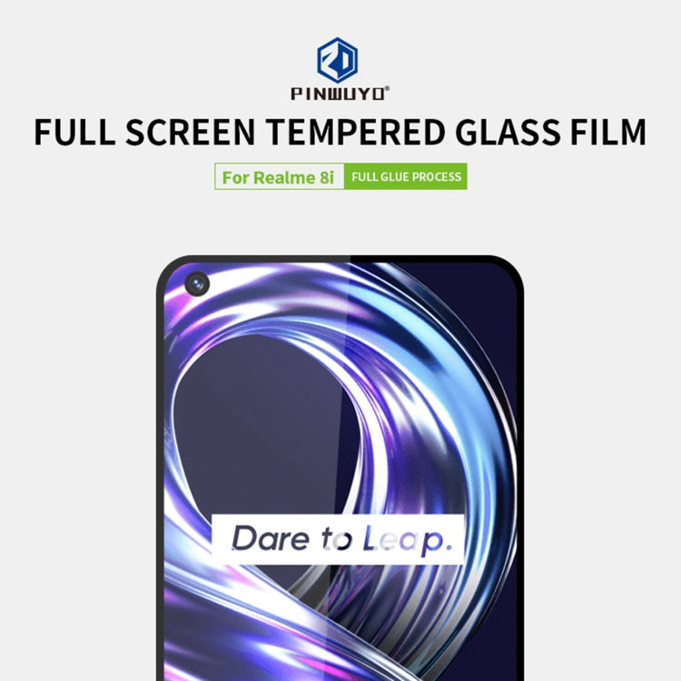 For OPPO Realme 8i PINWUYO 9H 2.5D Full Screen Tempered Glass Film(Black) - Realme Tempered Glass by PINWUYO | Online Shopping UK | buy2fix