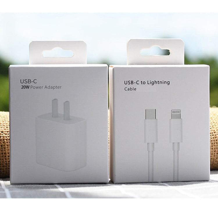 2m AU-20W PD USB-C / Type-C Travel Charger with USB-C to 8 Pin Data Cable, AU Plug - Apple Accessories by buy2fix | Online Shopping UK | buy2fix