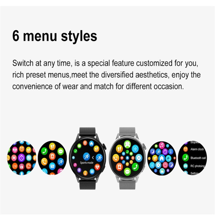 DT4 1.36 inch Steel Watchband Color Screen Smart Watch(Black) - Smart Wear by buy2fix | Online Shopping UK | buy2fix