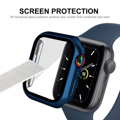 For Apple Watch Series 8 / 7 41mm ENKAY Hat-Prince 2 in 1 PC Frame + 9H Tempered Glass Case(Royal Blue) - Watch Cases by ENKAY | Online Shopping UK | buy2fix