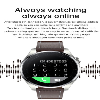 T3 IP68 1.36 inch Leather Watchband Color Screen Smart Watch(Brown) - Smart Wear by buy2fix | Online Shopping UK | buy2fix