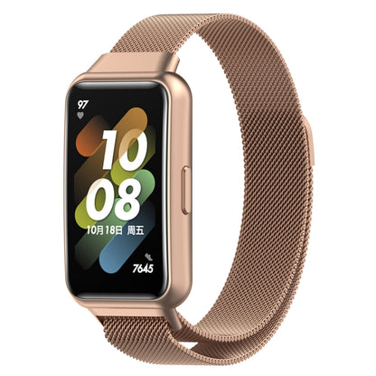 For Huawei Band 7 Milan Magnetic Watch Band(Rose Gold) - Watch Bands by buy2fix | Online Shopping UK | buy2fix