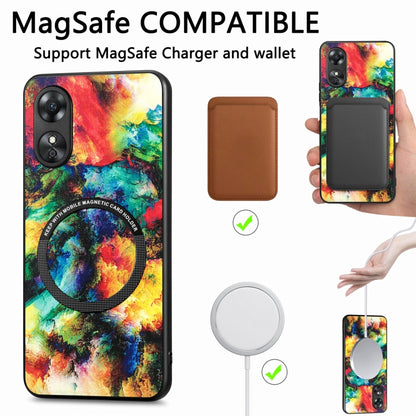 For OPPO A17 Colored Drawing Leather Back Cover Magsafe Phone Case(Colorful Cloud) - OPPO Cases by buy2fix | Online Shopping UK | buy2fix