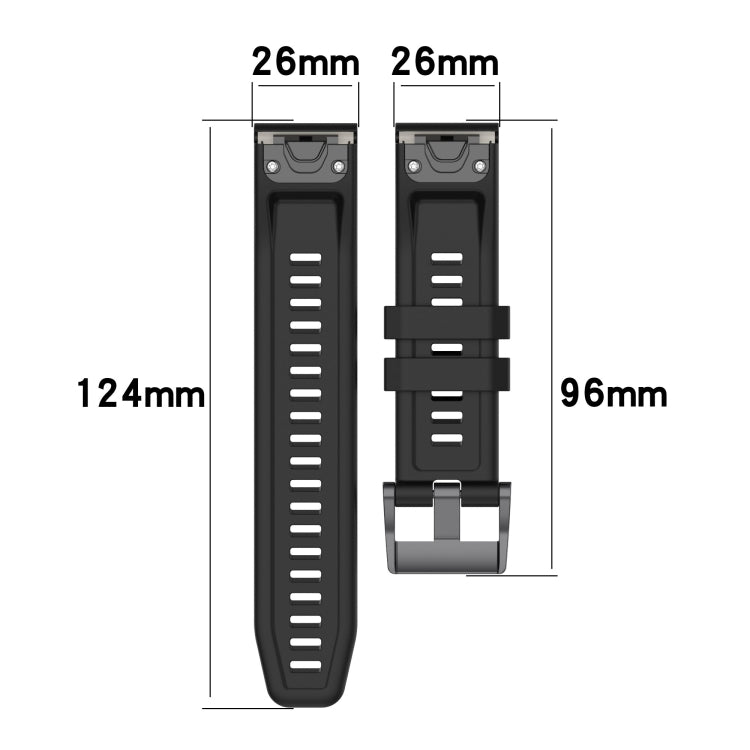 For Garmin Fenix 7X 26mm Two-Color Sports Silicone Watch Band(Army Green + Black) - Watch Bands by buy2fix | Online Shopping UK | buy2fix