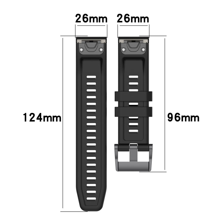 For Garmin Tactix Delta 26mm Two-Color Sports Silicone Watch Band(Army Green + Black) - Watch Bands by buy2fix | Online Shopping UK | buy2fix