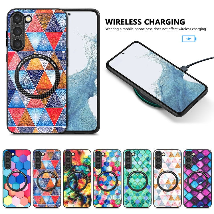 For Samsung Galaxy S23 5G Colored Drawing Leather Back Cover Magsafe Phone Case(Colorful Cube) - Galaxy S23 5G Cases by buy2fix | Online Shopping UK | buy2fix
