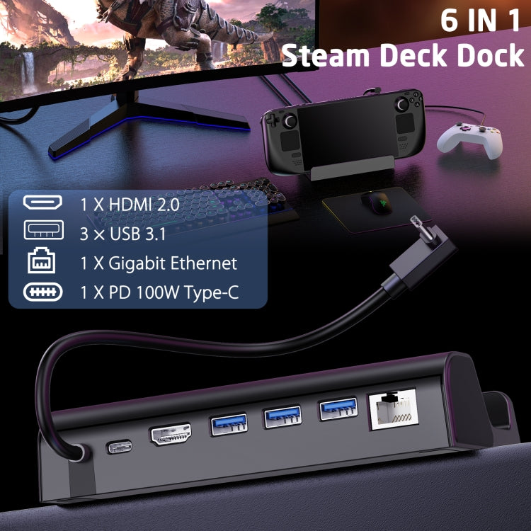 For Steam Deck Expansion Dock Charging Dock Charging Dock HDMI Gigabit Network Port Converter - Accessories by buy2fix | Online Shopping UK | buy2fix
