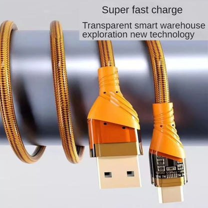 4A USB to Type-C Transparent Fast Charging Data Cable, Length: 1m(Green) -  by buy2fix | Online Shopping UK | buy2fix