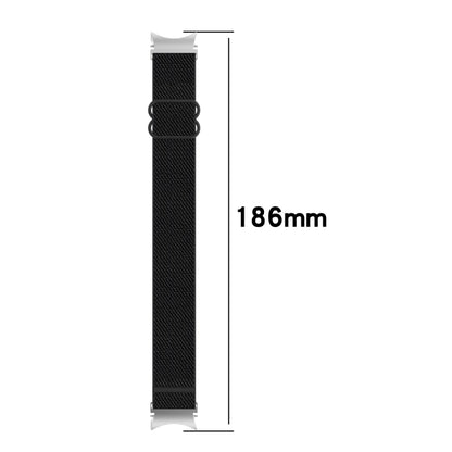 For Samsung Galaxy Watch 5 Pro 45mm Nylon Stretch Black Buckle Watch Band(Grey) - Watch Bands by buy2fix | Online Shopping UK | buy2fix