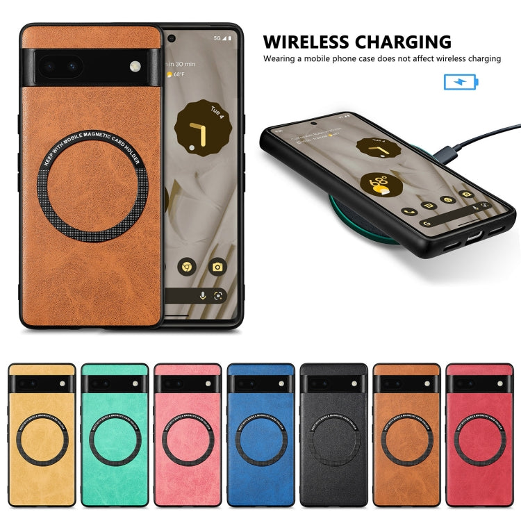 For Google Pixel 6A Solid Color Leather Phone Case(Yellow) - Google Cases by buy2fix | Online Shopping UK | buy2fix