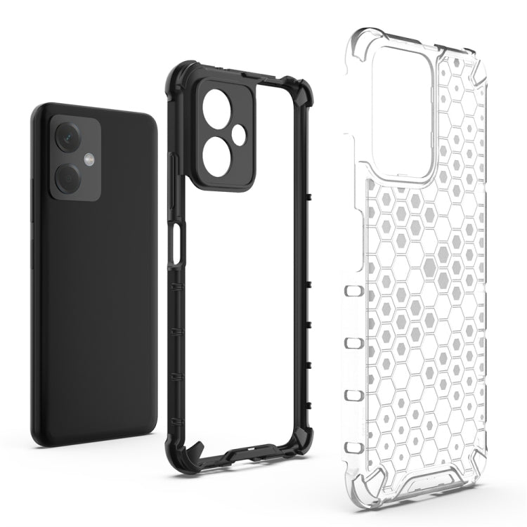 For Xiaomi Redmi Note 12 4G Shockproof Honeycomb Phone Case(Black) - Xiaomi Cases by buy2fix | Online Shopping UK | buy2fix