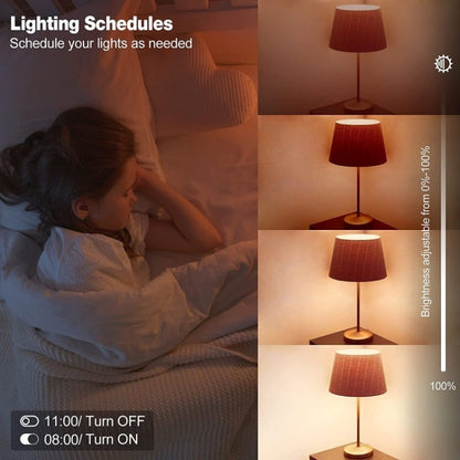 DP01 4pcs TUYA WiFi Smart Light Bulb 15W E26 E27 RGB + White + Warm White LED Bulb - LED Bulbs by buy2fix | Online Shopping UK | buy2fix