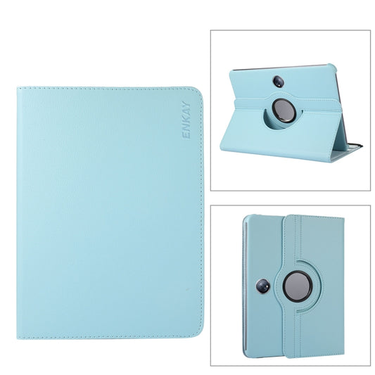 For OnePlus Pad / OPPO Pad 2 ENKAY 360 Degree Rotation Stand Litchi Leather Smart Tablet Case(Light Blue) - OPPO Cases by ENKAY | Online Shopping UK | buy2fix