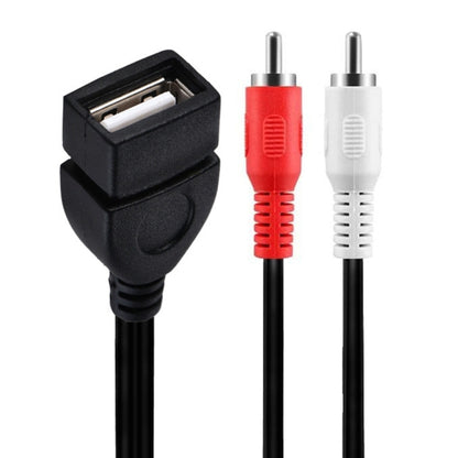 JUNSUNMAY USB 2.0 Female to 2 x RCA Male Video Audio Splitter Adapter Cable, Length:0.2m - Splitter Adapter by JUNSUNMAY | Online Shopping UK | buy2fix