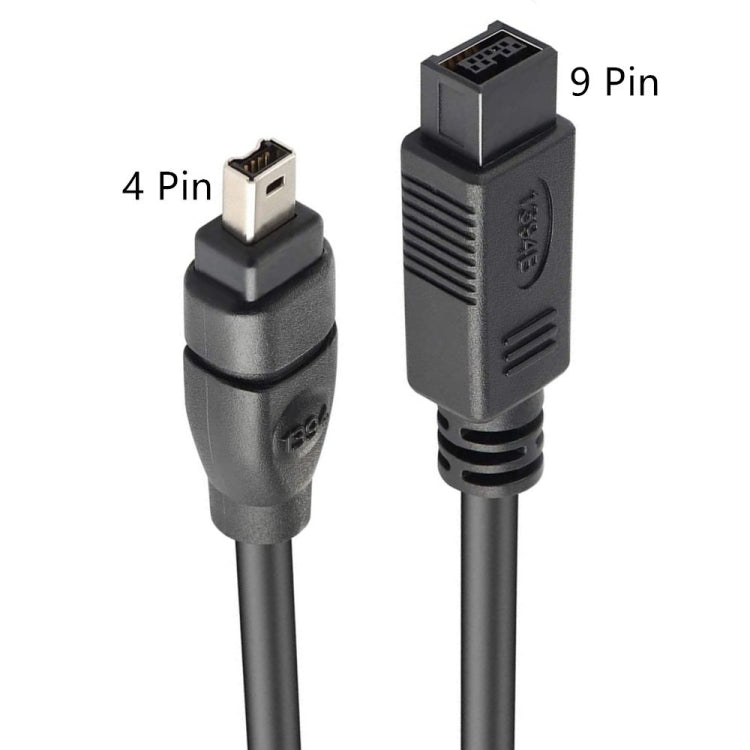 JUNSUNMAY FireWire High Speed Premium DV 800 9 Pin Male To FireWire 400 4 Pin Male IEEE 1394 Cable, Length:4.5m - 1394 Series by JUNSUNMAY | Online Shopping UK | buy2fix