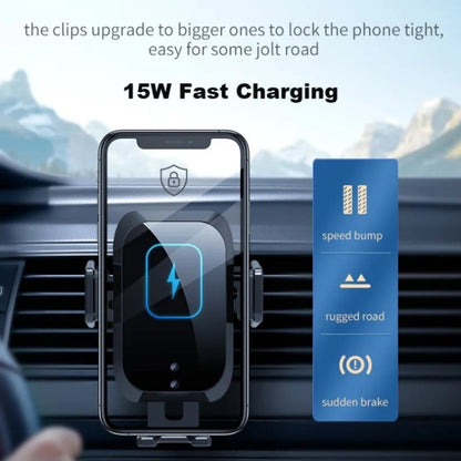 X11 Three Axle Linkage 15W Smart Touch Automatic Retractable Clip Fast Charging Wireless Car Chargers, Specification:Standard With Dashboard Bracket - Wireless Charger Holders by buy2fix | Online Shopping UK | buy2fix