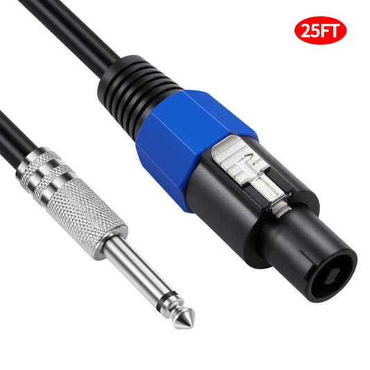 JUNSUNMAY Speakon Male to 6.35mm Male Audio Speaker Adapter Cable with Snap Lock, Length:25FT - Microphone Audio Cable & Connector by JUNSUNMAY | Online Shopping UK | buy2fix