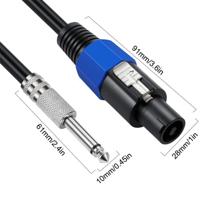 JUNSUNMAY Speakon Male to 6.35mm Male Audio Speaker Adapter Cable with Snap Lock, Length:25FT - Microphone Audio Cable & Connector by JUNSUNMAY | Online Shopping UK | buy2fix