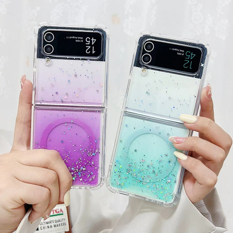For Samsung Galaxy Z Flip3  Magsafe Glitter TPU Phone Protective Case(Green) - Galaxy Phone Cases by buy2fix | Online Shopping UK | buy2fix