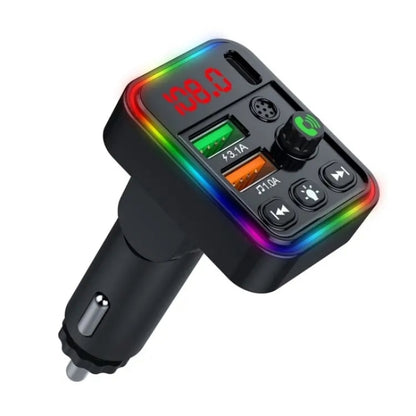 P19 Support U Disk Wireless 7-Colors LED Backlit Car MP3 Hands-Free Bluetooth Calling Car Audio Charger - Bluetooth Car Kits by buy2fix | Online Shopping UK | buy2fix