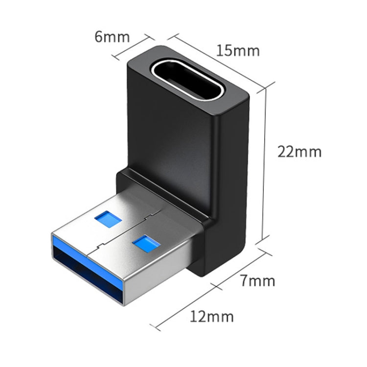 2pcs ENKAY 90 Degree Right Angle USB 3.0 Male to Type-C Female Adapter Converter - USB 3.0 by ENKAY | Online Shopping UK | buy2fix