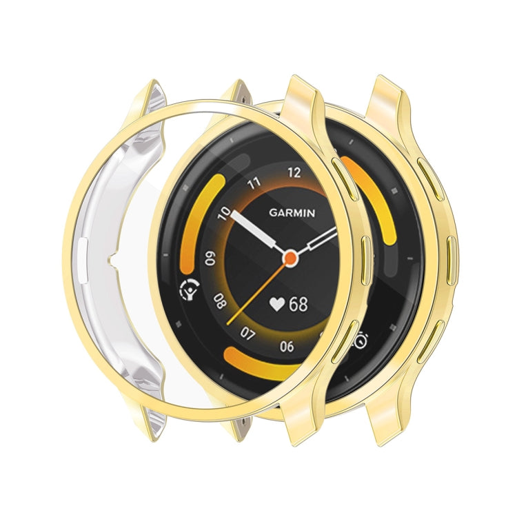 For Garmin Venu 3S ENKAY Hat-Prince Full Coverage Electroplated TPU Watch Case with Screen Protection(Gold) - Watch Cases by ENKAY | Online Shopping UK | buy2fix