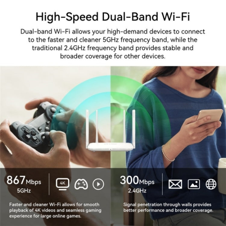 LB-LINK WR1300H Full Gigabit Port 1200M High Speed Dual Band 5G WiFi Repeater Wireless Router - Wireless Routers by buy2fix | Online Shopping UK | buy2fix