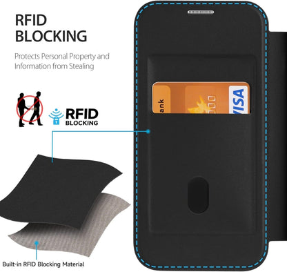 For iPhone 13 MagSafe RFID Blocking Adsorption Flip Leather Phone Case(Black) - iPhone 13 Cases by buy2fix | Online Shopping UK | buy2fix