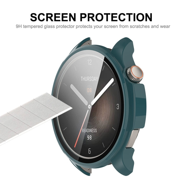 For Amazfit Balance A2286 ENKAY Hat-Prince Full Coverage Tempered Glass Film Integrated PC Watch Case(Ivory White) - Watch Cases by ENKAY | Online Shopping UK | buy2fix