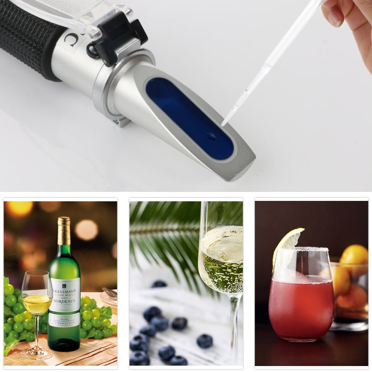 RZ136 Refractometer Fruit Wine Meter Sugar Portable Auto Brix 0~32% Alcohol 0~26% Fruit Juice Wine Sugar Meter Refractometer - Consumer Electronics by buy2fix | Online Shopping UK | buy2fix