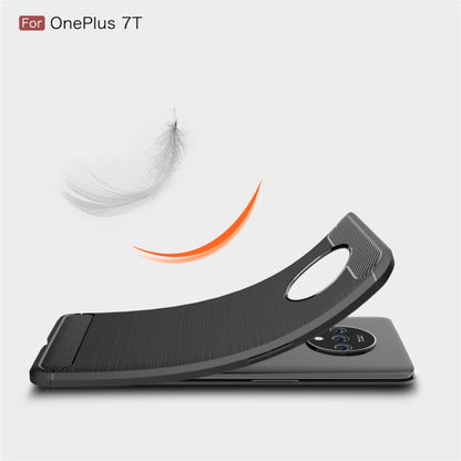 For Oneplus 7T Brushed Texture Carbon Fiber TPU Case(Navy Blue) - OnePlus Cases by buy2fix | Online Shopping UK | buy2fix