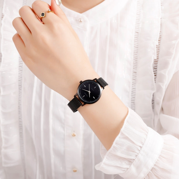 SKMEI 1528 Simple Fashion Lady Watch Casual Netting Scale(Black) - Sport Watches by SKMEI | Online Shopping UK | buy2fix