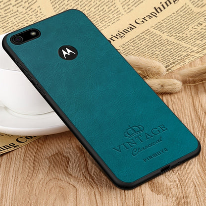 For MOTO E6 play PINWUYO Pin Rui Series Classical Leather, PC + TPU + PU Leather Waterproof And Anti-fall All-inclusive Protective Shell(Blue) - Motorola Cases by PINWUYO | Online Shopping UK | buy2fix