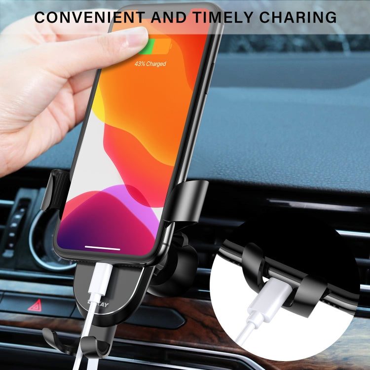 ENKAY ENK-CM101 Automatic Induction Gravity Car Mount Rotation Car Air Vent Mount Phone Holder(Black) - Car Holders by ENKAY | Online Shopping UK | buy2fix