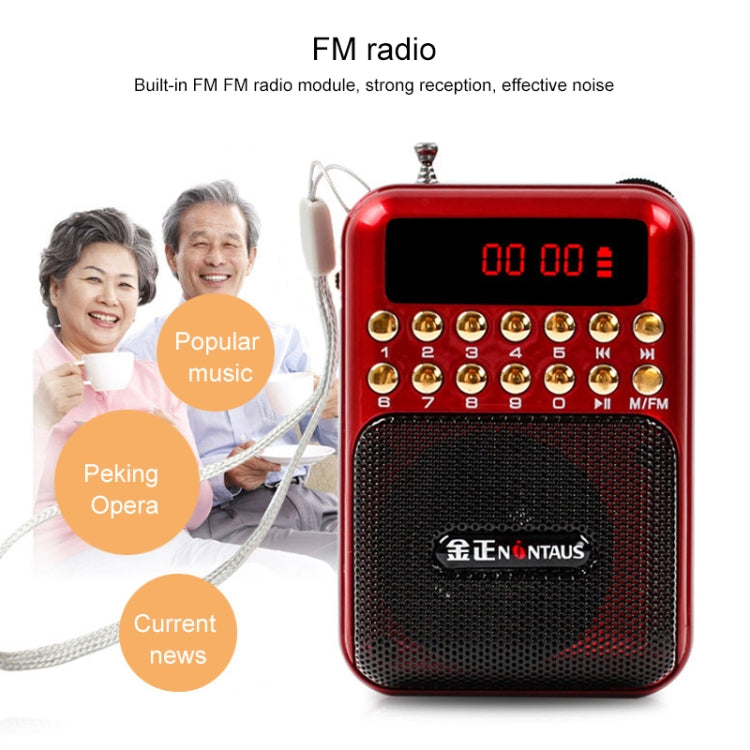 Portable Rechargeable FM Radio Receiver Speaker, Support USB / TF Card / Music MP3 Player(Red) - Radio Player by buy2fix | Online Shopping UK | buy2fix