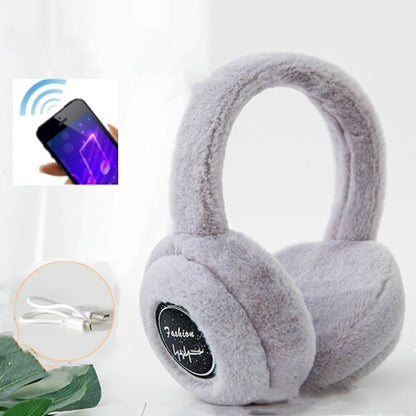 Bluetooth Earmuffs Winter Plush Windproof Men And Women Ear Cover(Gray) - Smart Wear by buy2fix | Online Shopping UK | buy2fix