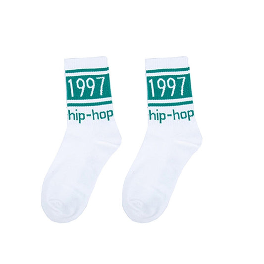 3 Pairs Street Beat Retro Hip Hop Simple Tube Socks Sports Skateboard Socks, Size:One Size(White) - Tube Socks by buy2fix | Online Shopping UK | buy2fix