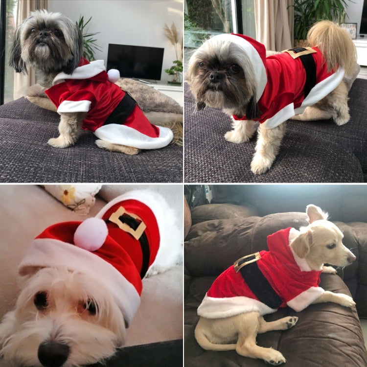Christmas Dog Clothes for Small Dogs Santa Dog Costume Winter Pet Coats, Size:XS(Red) - Home & Garden by buy2fix | Online Shopping UK | buy2fix