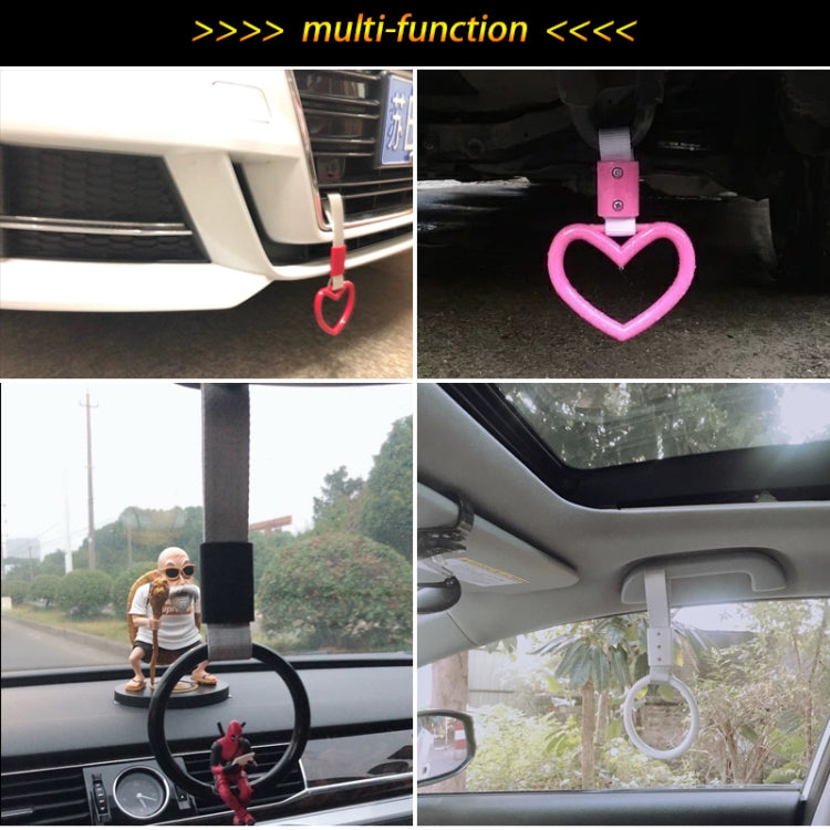 JDM Car Static Belt Decorative Warning Hanging Ring Rear Bumper Warning Ring Car Safety Hand Ring(Heart-Shaped Blue) - Static Belt by buy2fix | Online Shopping UK | buy2fix