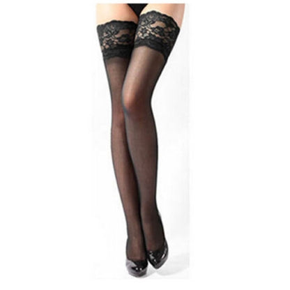 3 Pairs Sexy Womens Thin Sheer Lace Stocking Top Stay Up Thigh High Hold-ups Stockings Pantyhose(skin) - Outdoor & Sports by buy2fix | Online Shopping UK | buy2fix